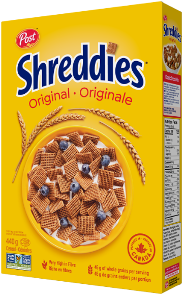 Post Shreddies original cereal box